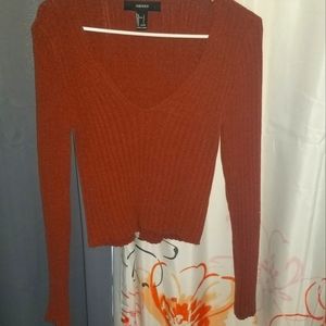 Burnt Orange long knitted crop